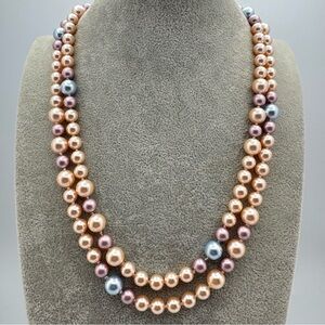 Elegant Swarovski Pearls Hand Knotted Necklace 925 Sterling Clasp NWOT